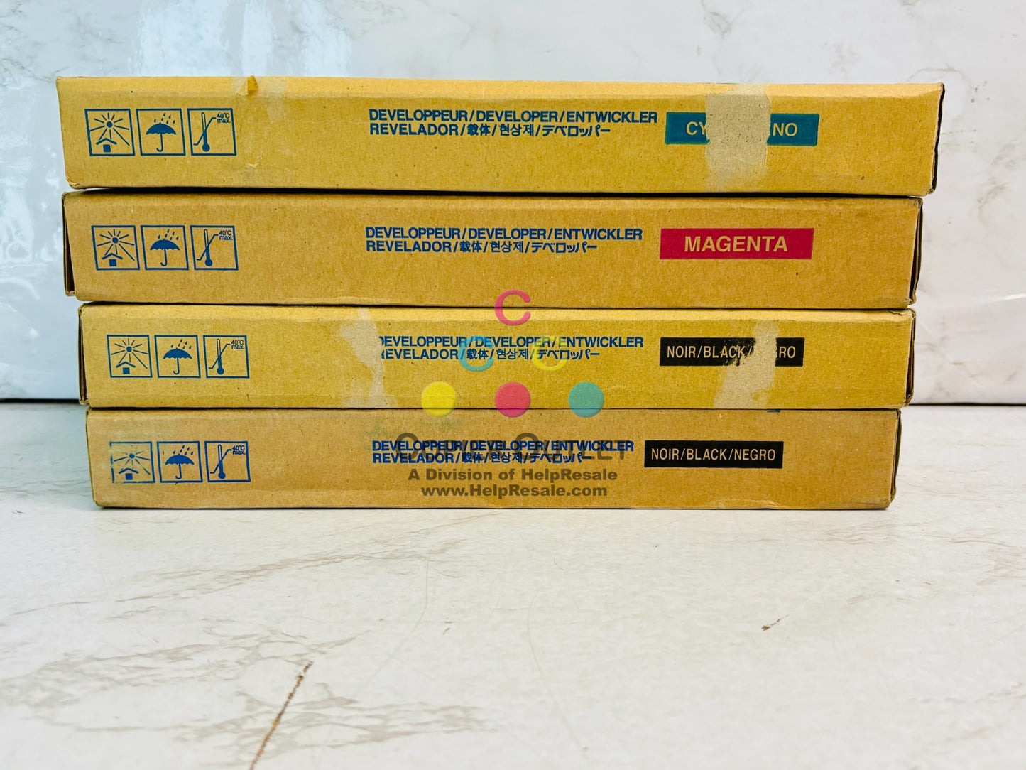 4 Genuine Konica Minolta KL5100 Cyan, Magenta & Black Developer DV501