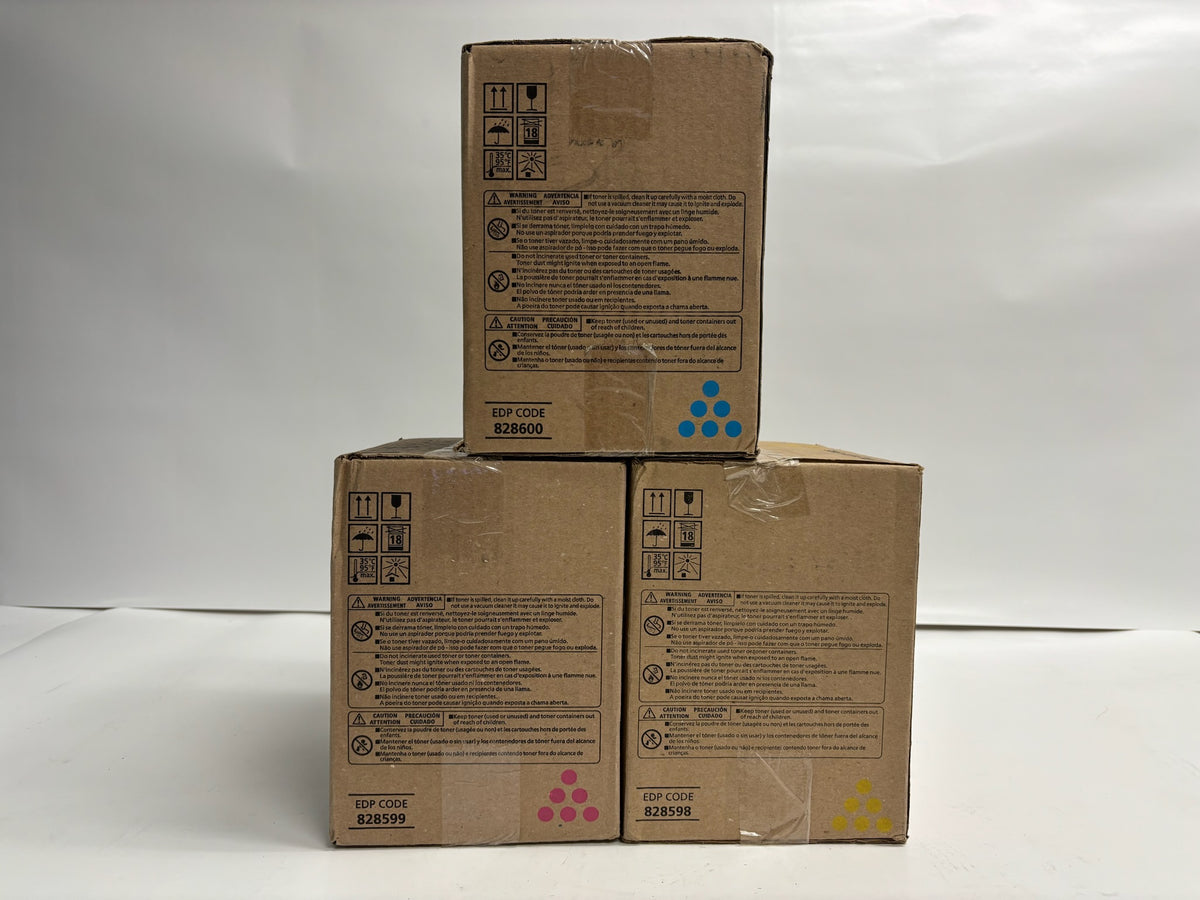 3 Genuine Ricoh C5300s,C5310s Cyan, Magenta, Yellow Toner 828598,99,600 CMY
