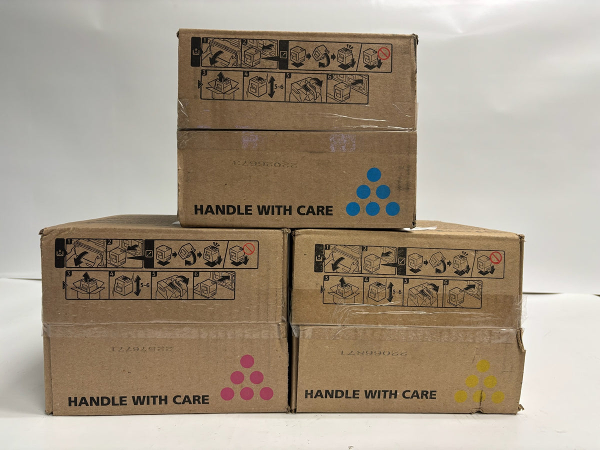 3 Genuine Ricoh C5300s,C5310s Cyan, Magenta, Yellow Toner 828598,99,600 CMY