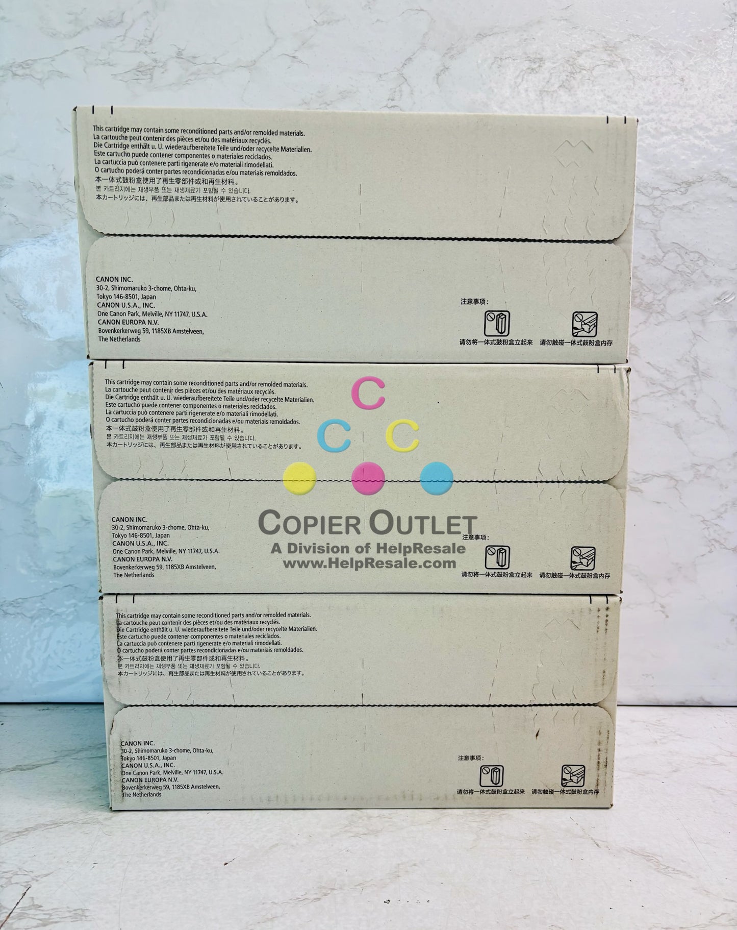 3 Genuine Canon iR Advance C475, C477 CMY Toner T04, 2977C001, 2978C001, 2979C001