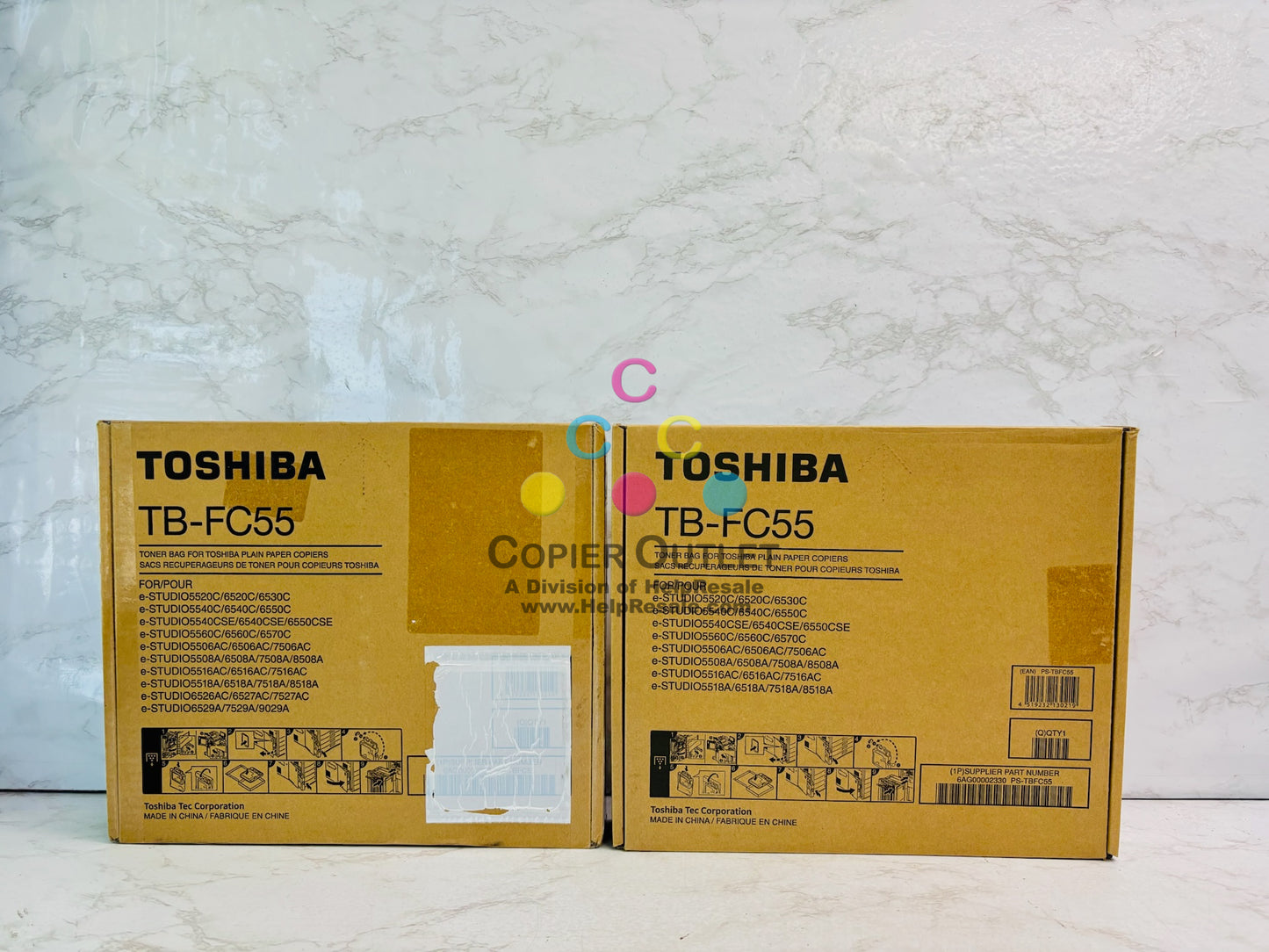 Lot of 2 Genuine Toshiba eSTUDIO 5506AC,5508A Waste Toner Container TB-FC55