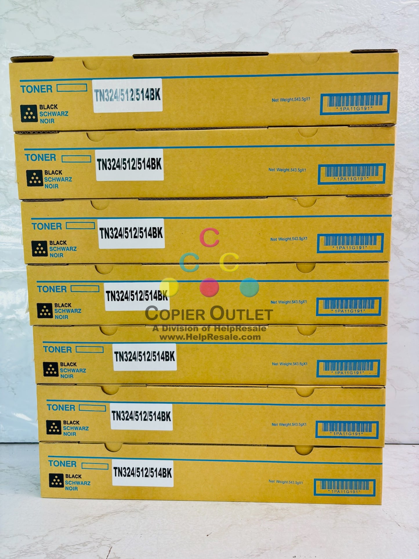 7 Unbranded BizHub C258 C308 Black Toner TN324/ TN512/ TN514
