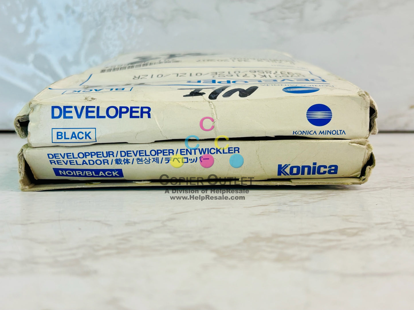 2 Open Genuine Konica 7155, 7165 Black Developer DV601 (7165),8937856,56AA30600D