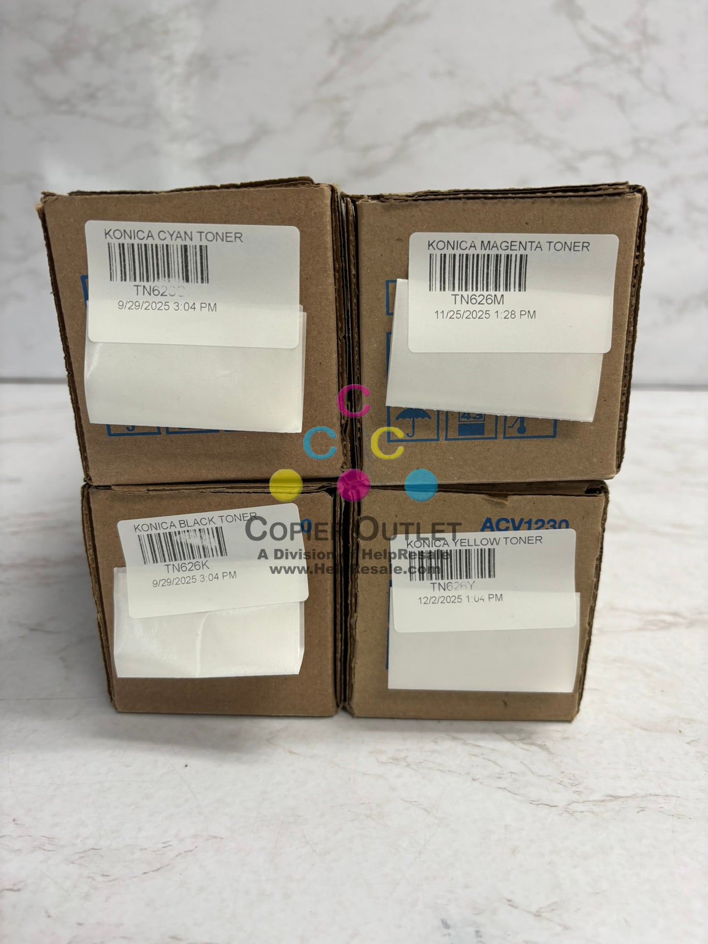 4 Genuine Konica Bizhub C450i,C550i,C650i TN626 CMYK Toners