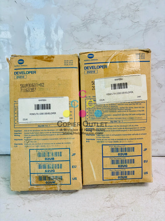2 Cosmetic Genuine Konica Minolta bizhub Pro 1050 Black Developer DV010, (0U2K)