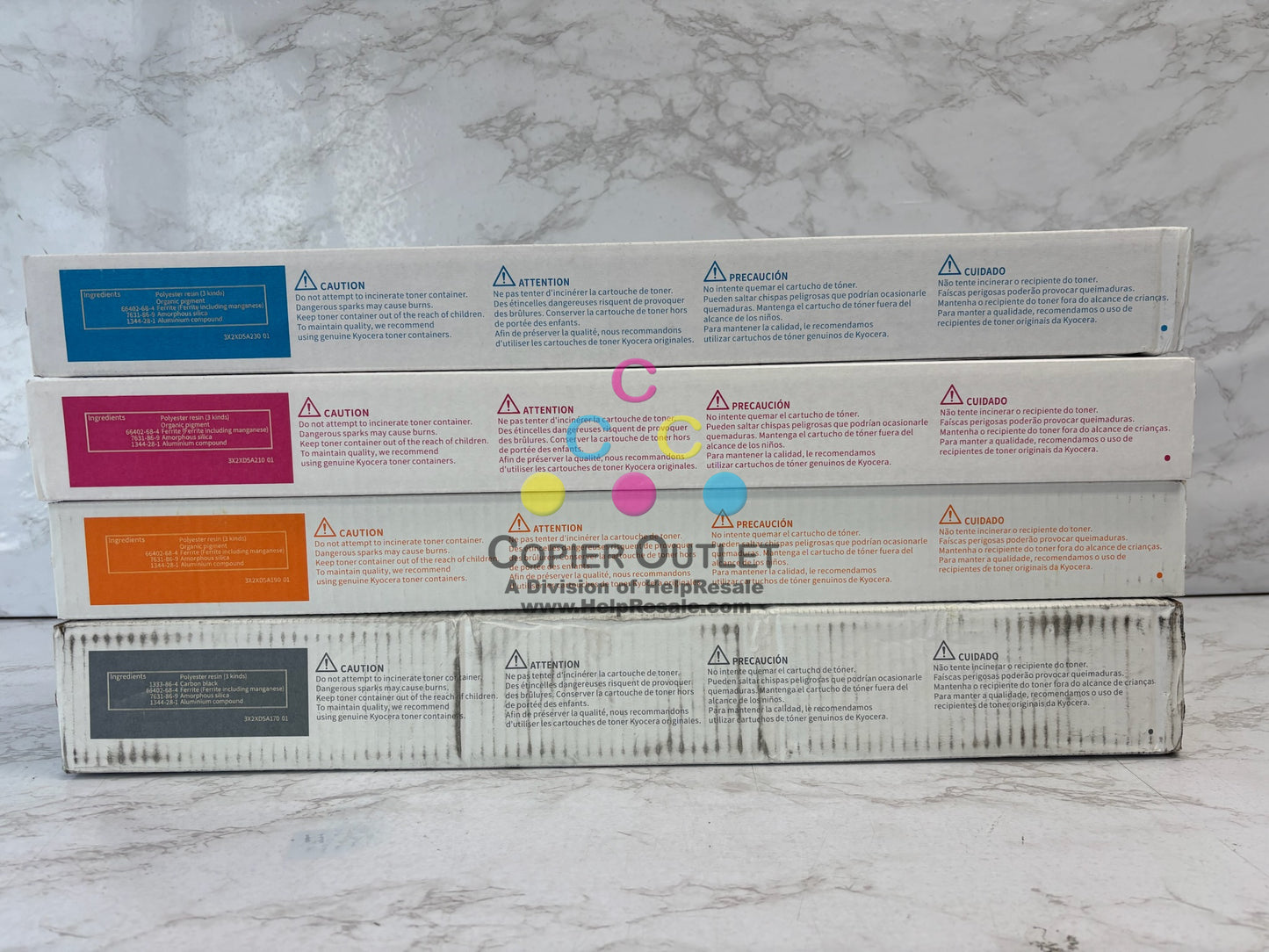 4 Genuine Kyocera TASKalfa 3554ci Cyan, Mag, Yellow & Black Toners TK-8377 CMYK