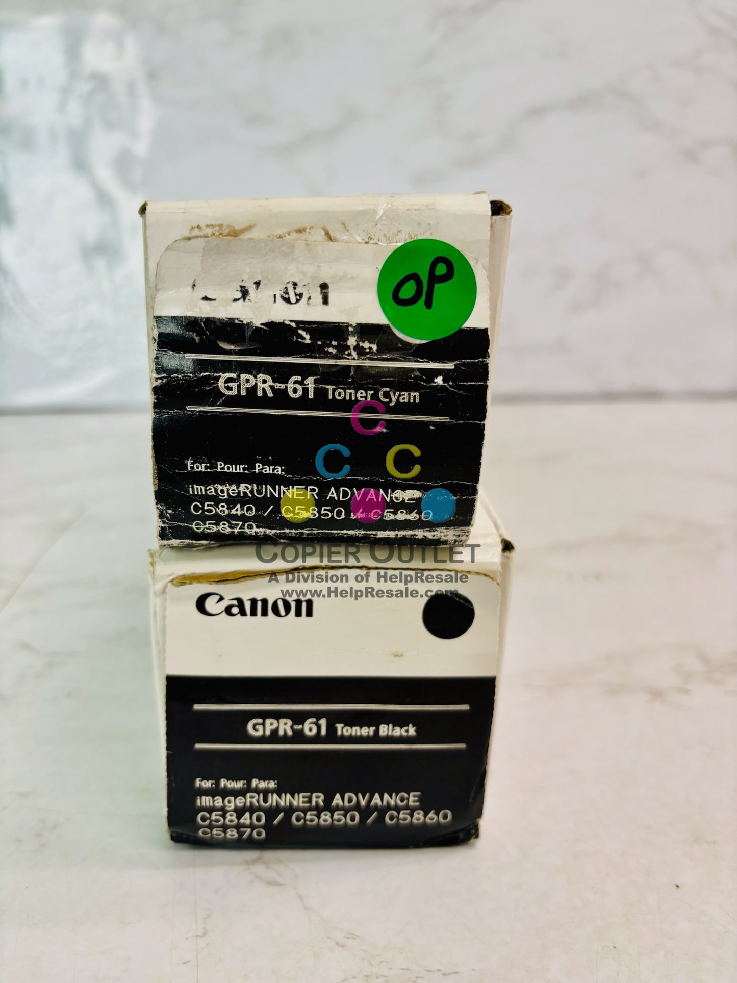2 Open Genuine Canon iR Advance C5840i, C5850i Cyan & Black Toner GPR61, GPR-61