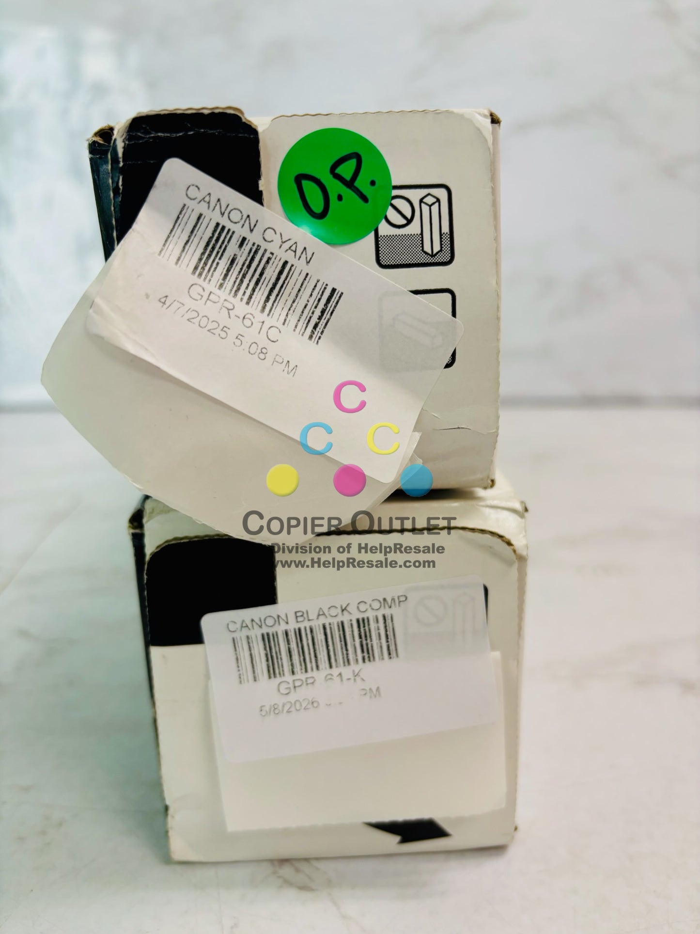 2 Open Genuine Canon iR Advance C5840i, C5850i Cyan & Black Toner GPR61, GPR-61