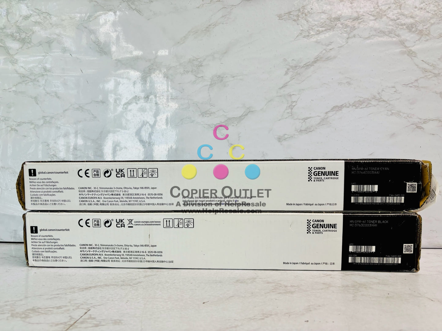 2 Open Genuine Canon iR Advance C5840i, C5850i Cyan & Black Toner GPR61, GPR-61