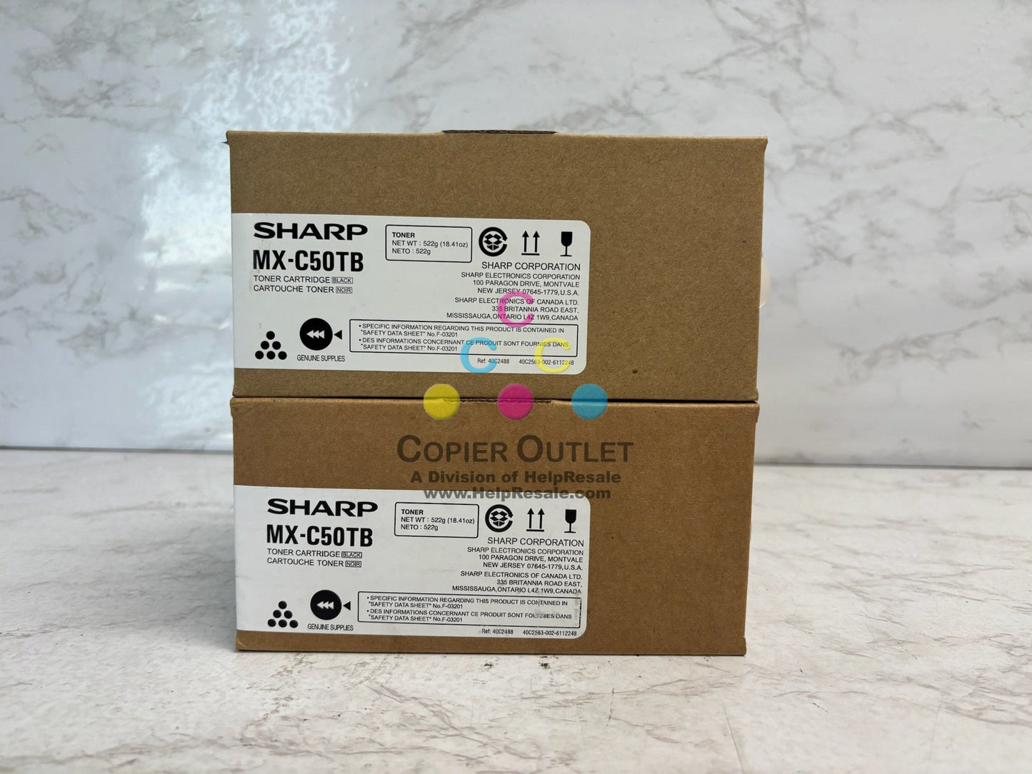 2 New Genuine Sharp MX-C407F,MX-C507F Black Toners MX-C50TB