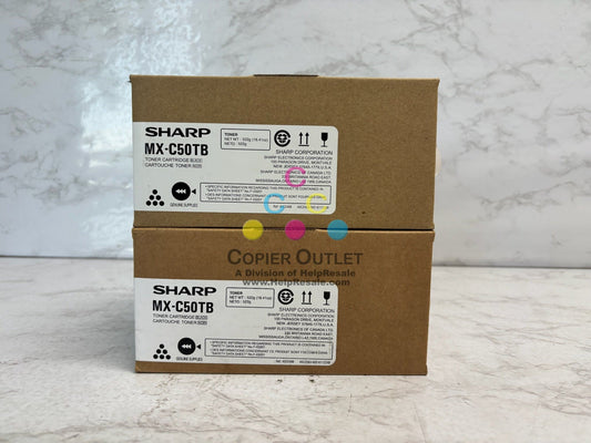 2 New Genuine Sharp MX-C407F,MX-C507F Black Toners MX-C50TB