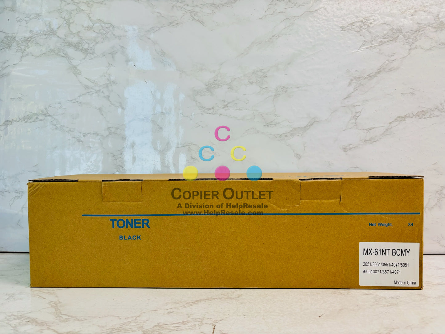 4 Unbranded 2651, 3051, 3551, Cyan, Magenta, Yellow & Black Toner MX-61NT BCMY