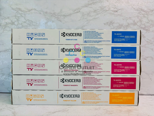 5 Genuine Kyocera TASKalfa MZ4001ci Cyan, Magenta & Yellow Toner TK-8597 CCMMY