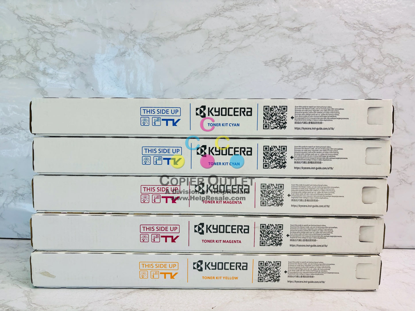 5 Genuine Kyocera TASKalfa MZ4001ci Cyan, Magenta & Yellow Toner TK-8597 CCMMY
