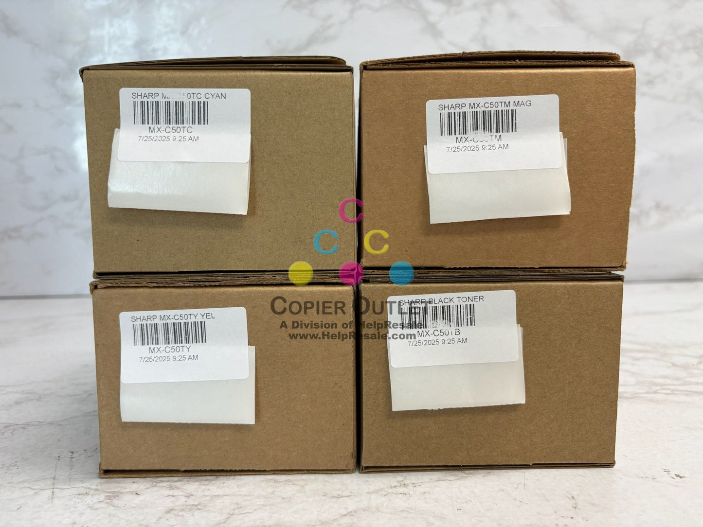 4 New Genuine Sharp MX-C407F, MX-C507F CMYK Toners MX-C50T, MXC50T