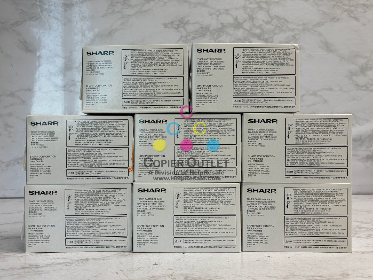 8 New OEM Sharp MX-C250,MX-C300P, MX-C304W Toners MX-C30NT MYYKKKKK Toners
