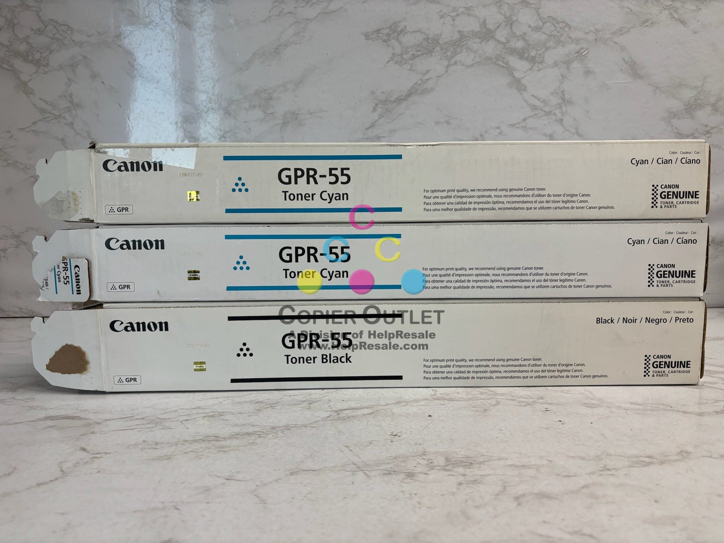3 Open OEM Canon iRADV C5535,C5540,C5550,C5560,C5750 GPR-55, GPR55 CCK Toners