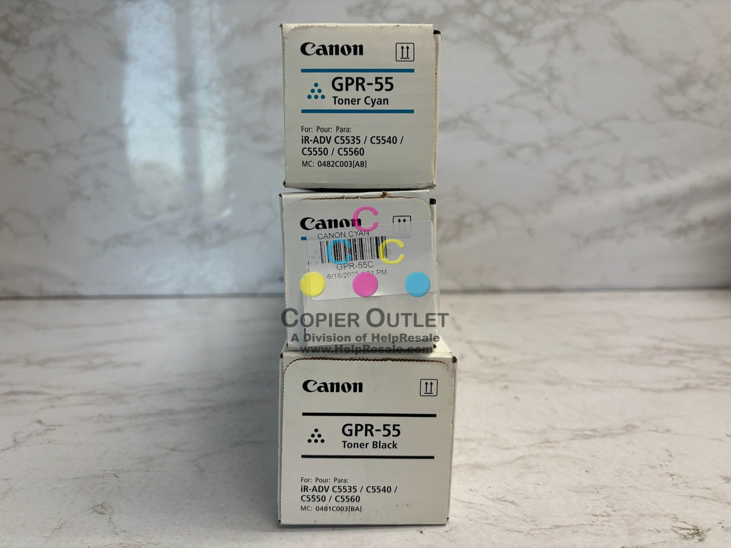 3 Open OEM Canon iRADV C5535,C5540,C5550,C5560,C5750 GPR-55, GPR55 CCK Toners
