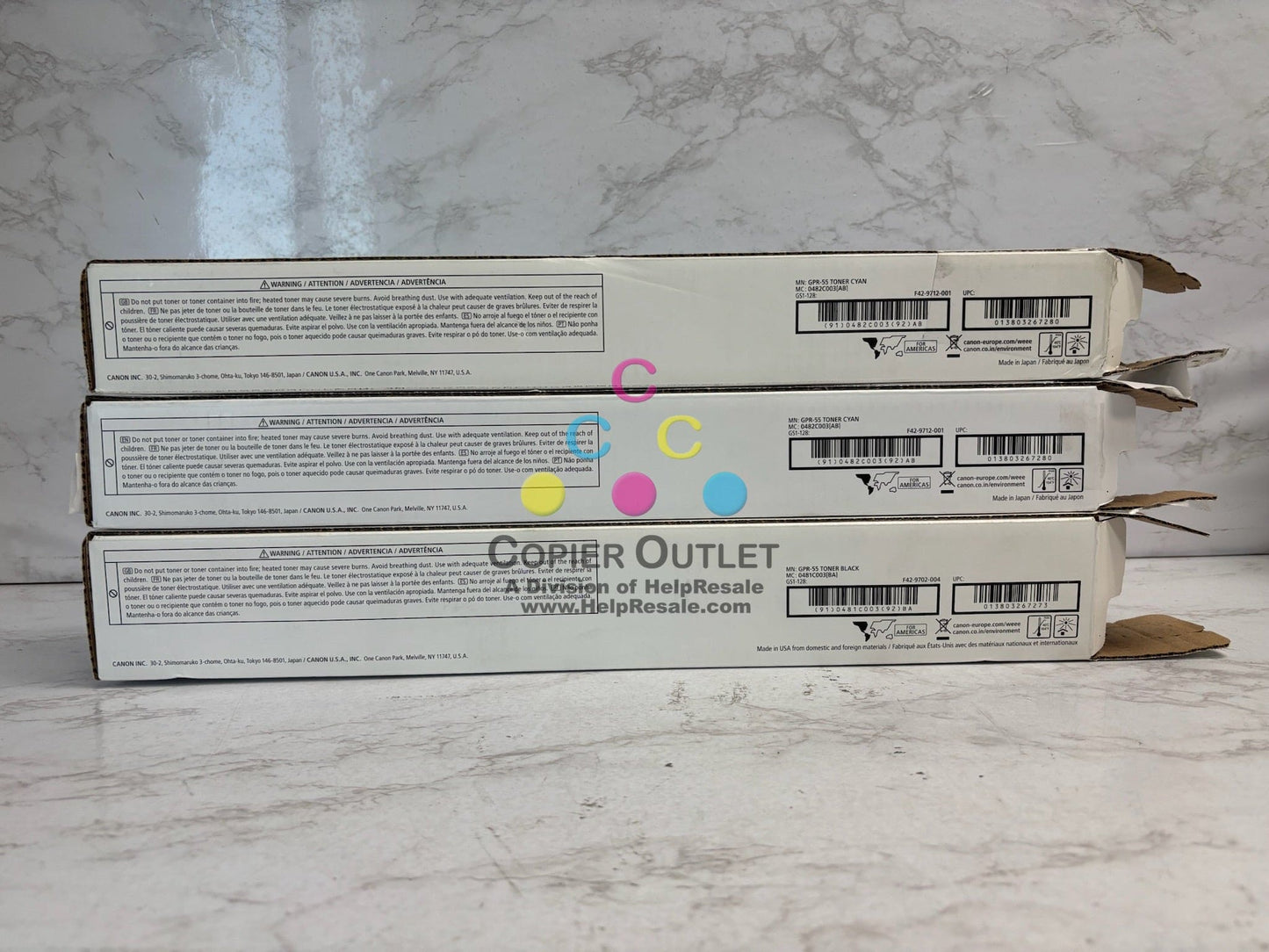 3 Open OEM Canon iRADV C5535,C5540,C5550,C5560,C5750 GPR-55, GPR55 CCK Toners