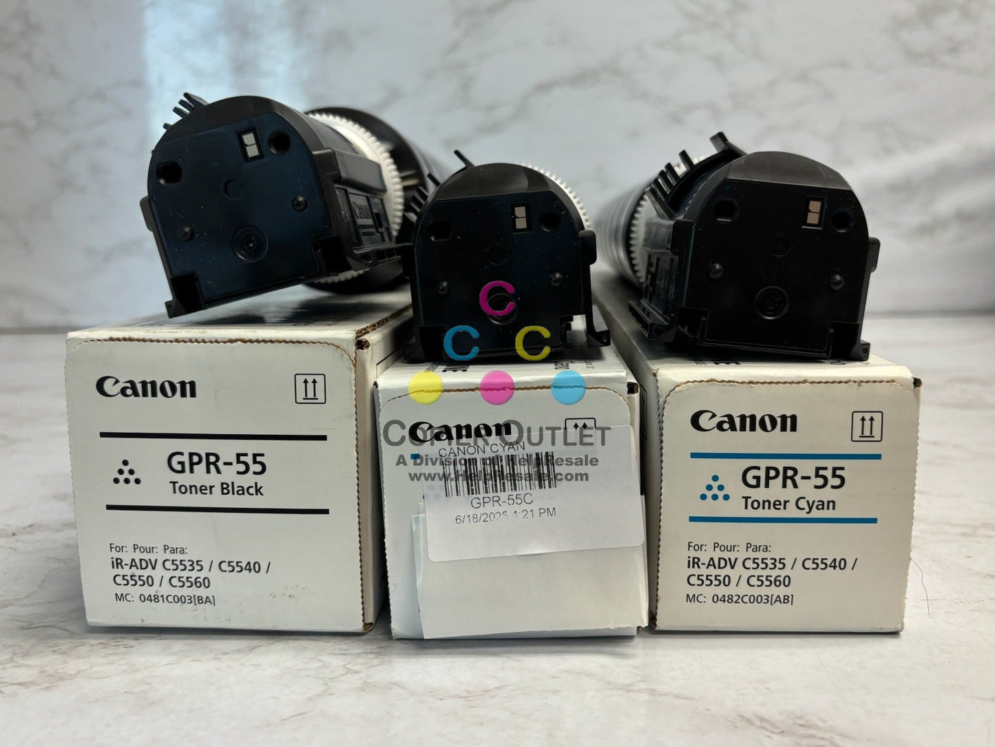 3 Open OEM Canon iRADV C5535,C5540,C5550,C5560,C5750 GPR-55, GPR55 CCK Toners