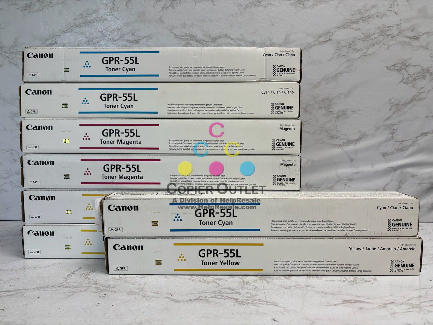 8 Genuine Canon iRADV C5535,C5540,C5550,C5560,C5750 CMY Toners GPR-55L