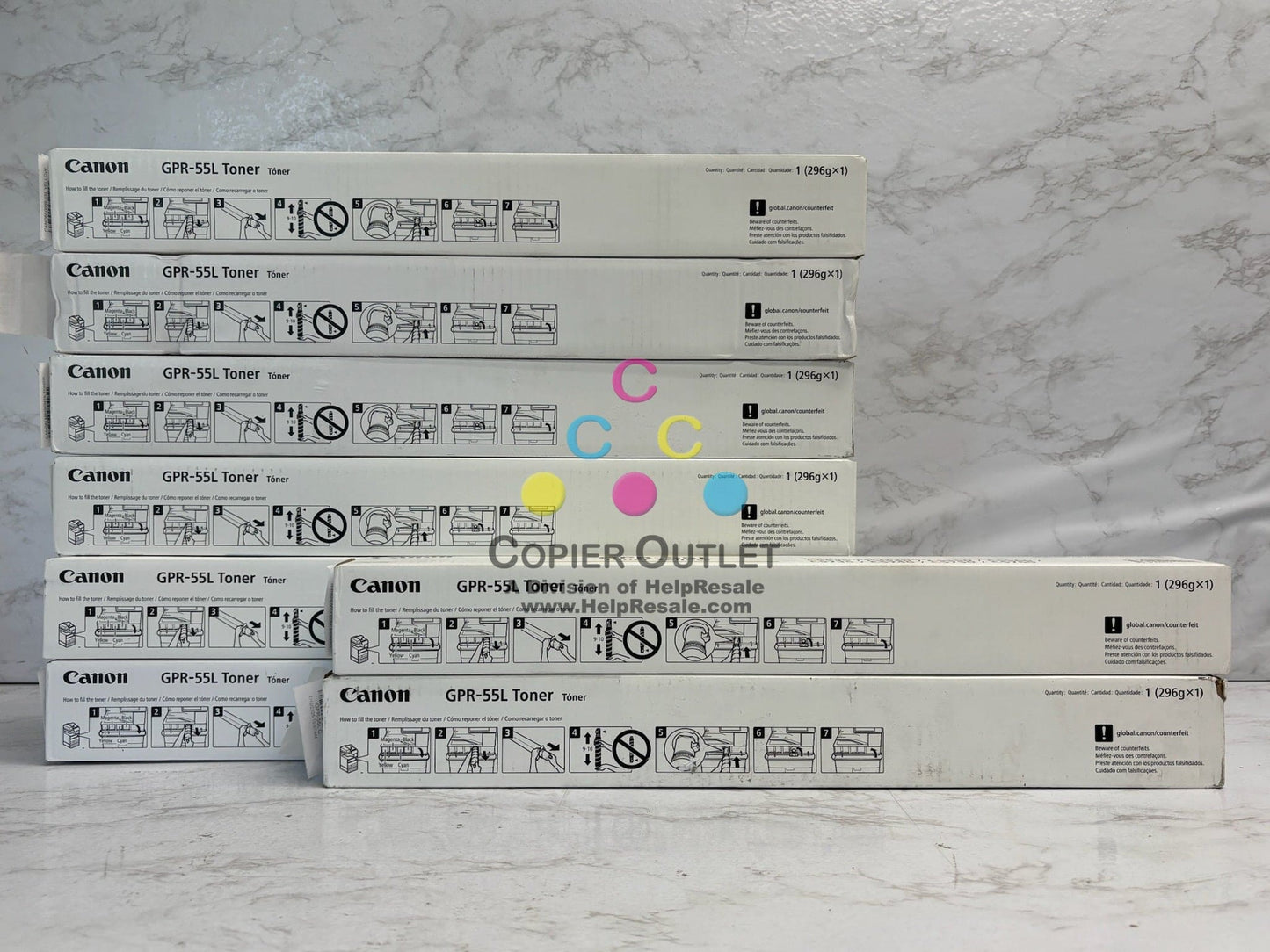 8 Genuine Canon iRADV C5535,C5540,C5550,C5560,C5750 CMY Toners GPR-55L
