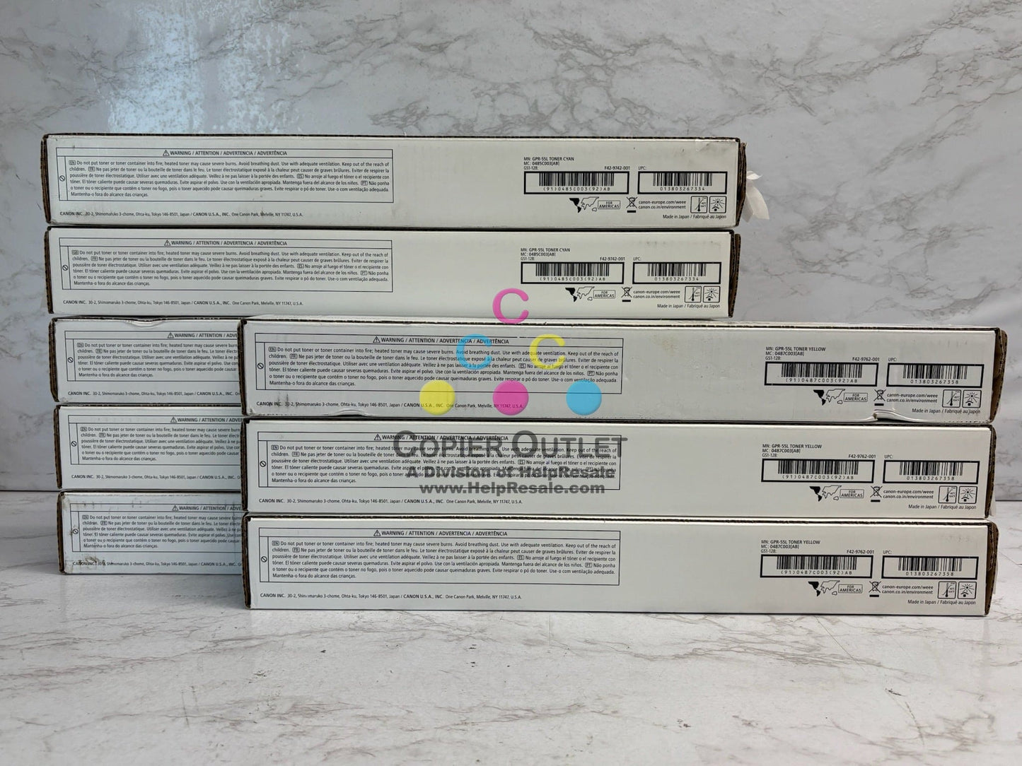 8 Genuine Canon iRADV C5535,C5540,C5550,C5560,C5750 CMY Toners GPR-55L
