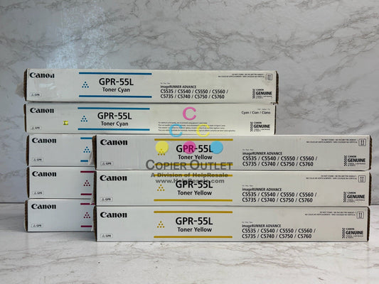 8 Genuine Canon iRADV C5535,C5540,C5550,C5560,C5750 CMY Toners GPR-55L