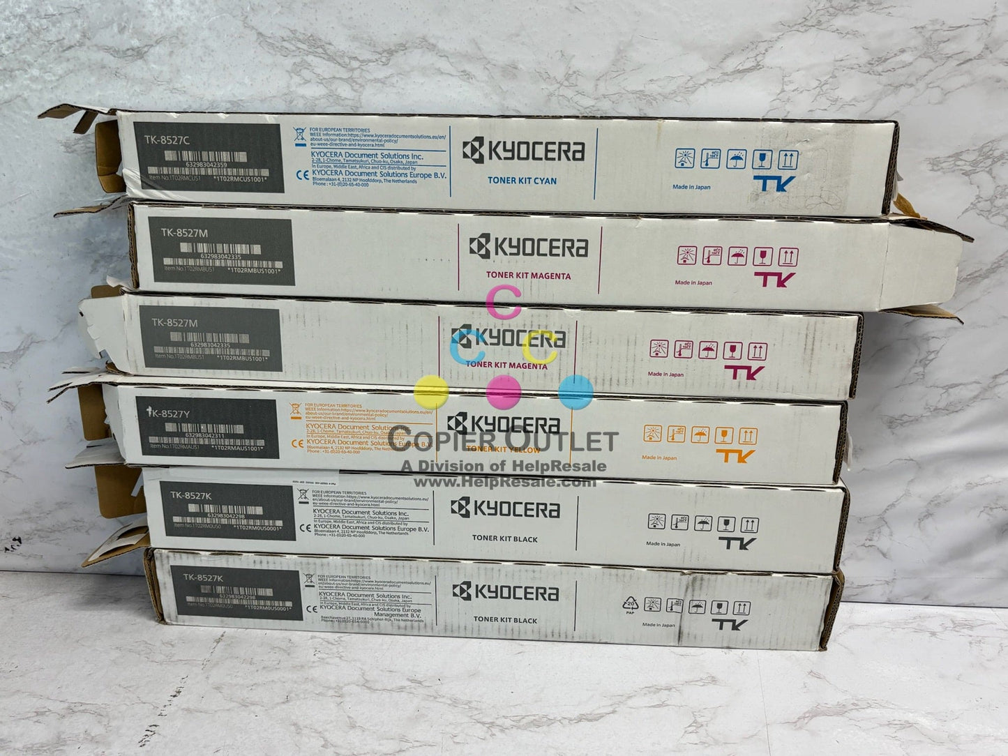 6 Open OEM Kyocera TASKalfa 3552ci,3553ci,4052ci CMMYKK Toners TK-8527, TK8527