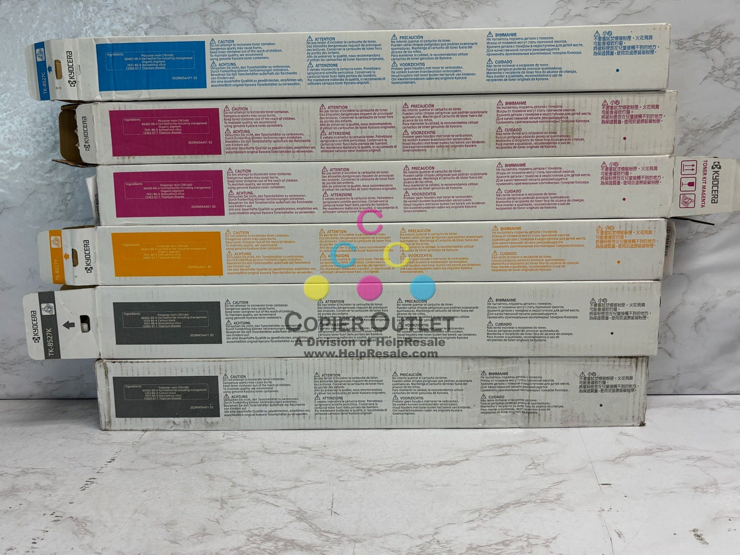 6 Open OEM Kyocera TASKalfa 3552ci,3553ci,4052ci CMMYKK Toners TK-8527, TK8527