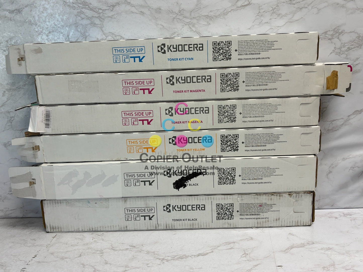 6 Open OEM Kyocera TASKalfa 3552ci,3553ci,4052ci CMMYKK Toners TK-8527, TK8527