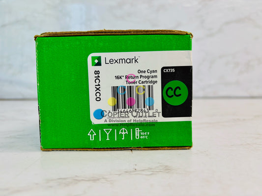 Genuine Lexmark CX735 Cyan Return Program Toner Cartridge 81C1XC0