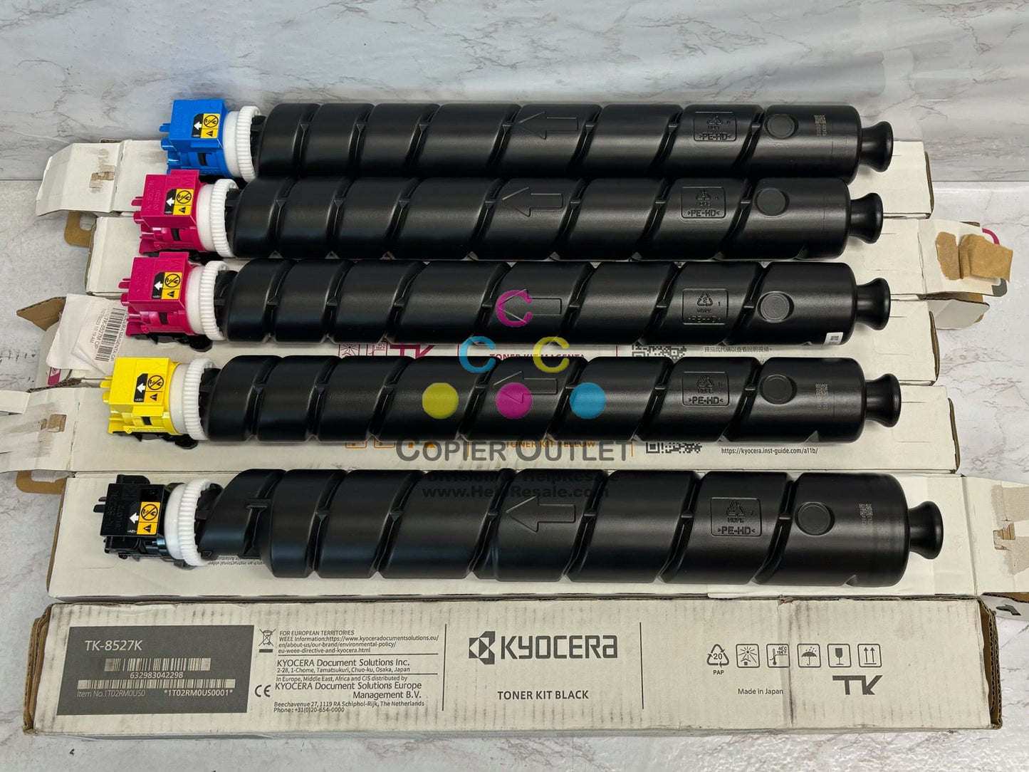 6 Open OEM Kyocera TASKalfa 3552ci,3553ci,4052ci CMMYKK Toners TK-8527, TK8527