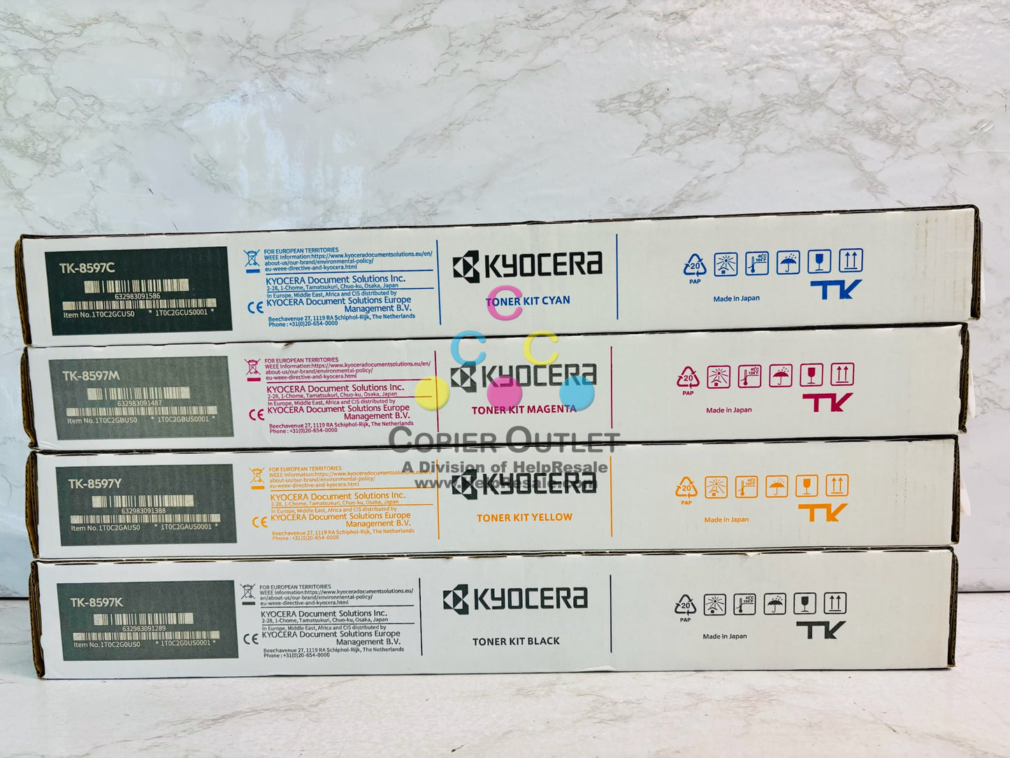 4 Genuine Kyocera TASKalfa MZ4001ci,MZ5001ci CMYK Toner TK-8597