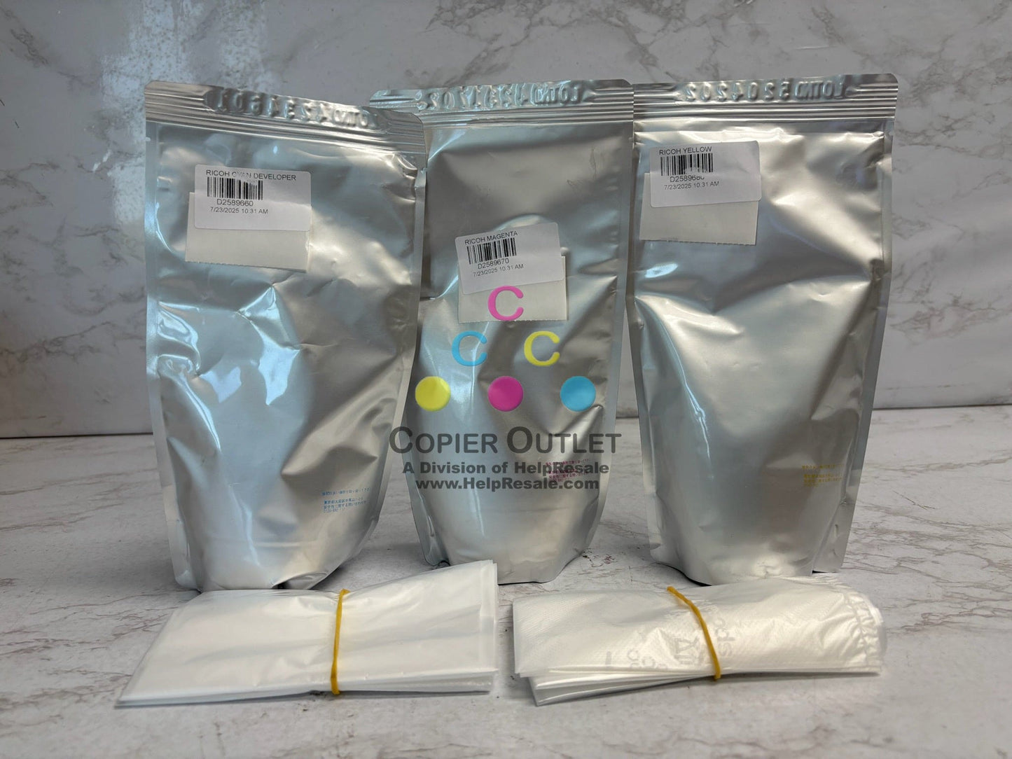 3 Genuine Ricoh MP C6500,C6503,C8003 CMY Developers D2589660,D2589670,D2589680