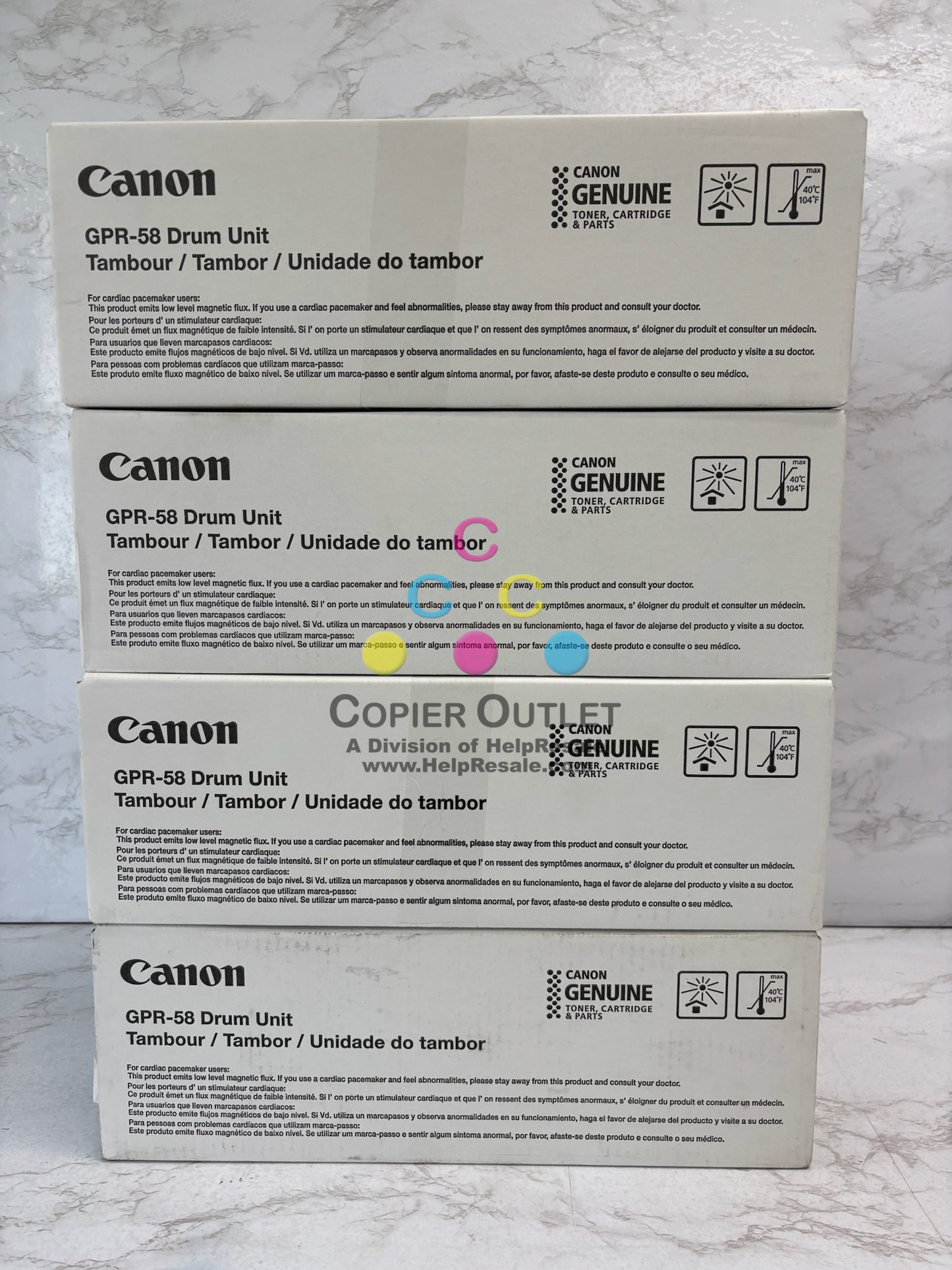 4 Genuine Canon imageRunner Advance C256,C259,C357 GPR58, GPR-58 DU CMYK Drums