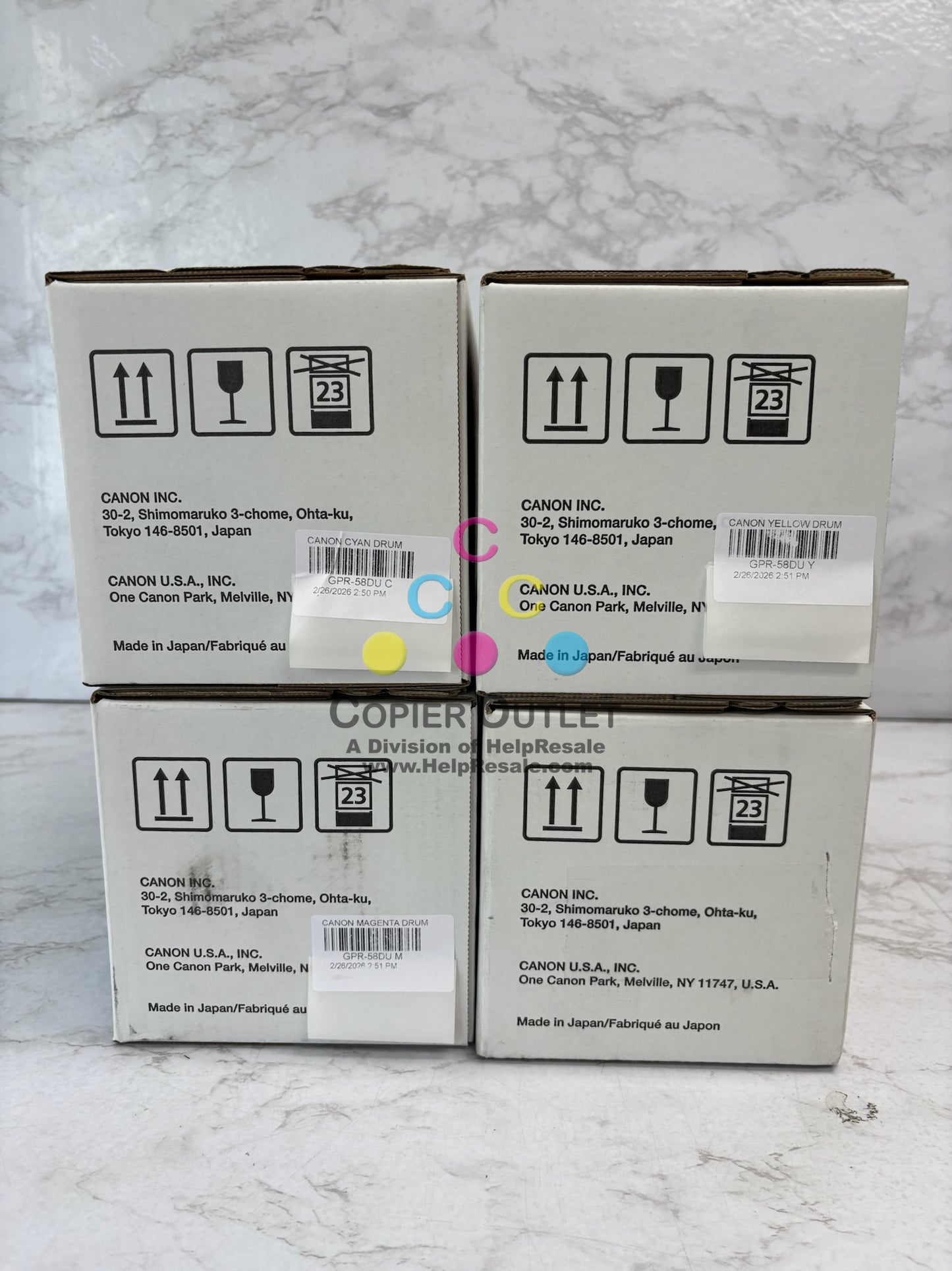 4 Genuine Canon imageRunner Advance C256,C259,C357 GPR58, GPR-58 DU CMYK Drums