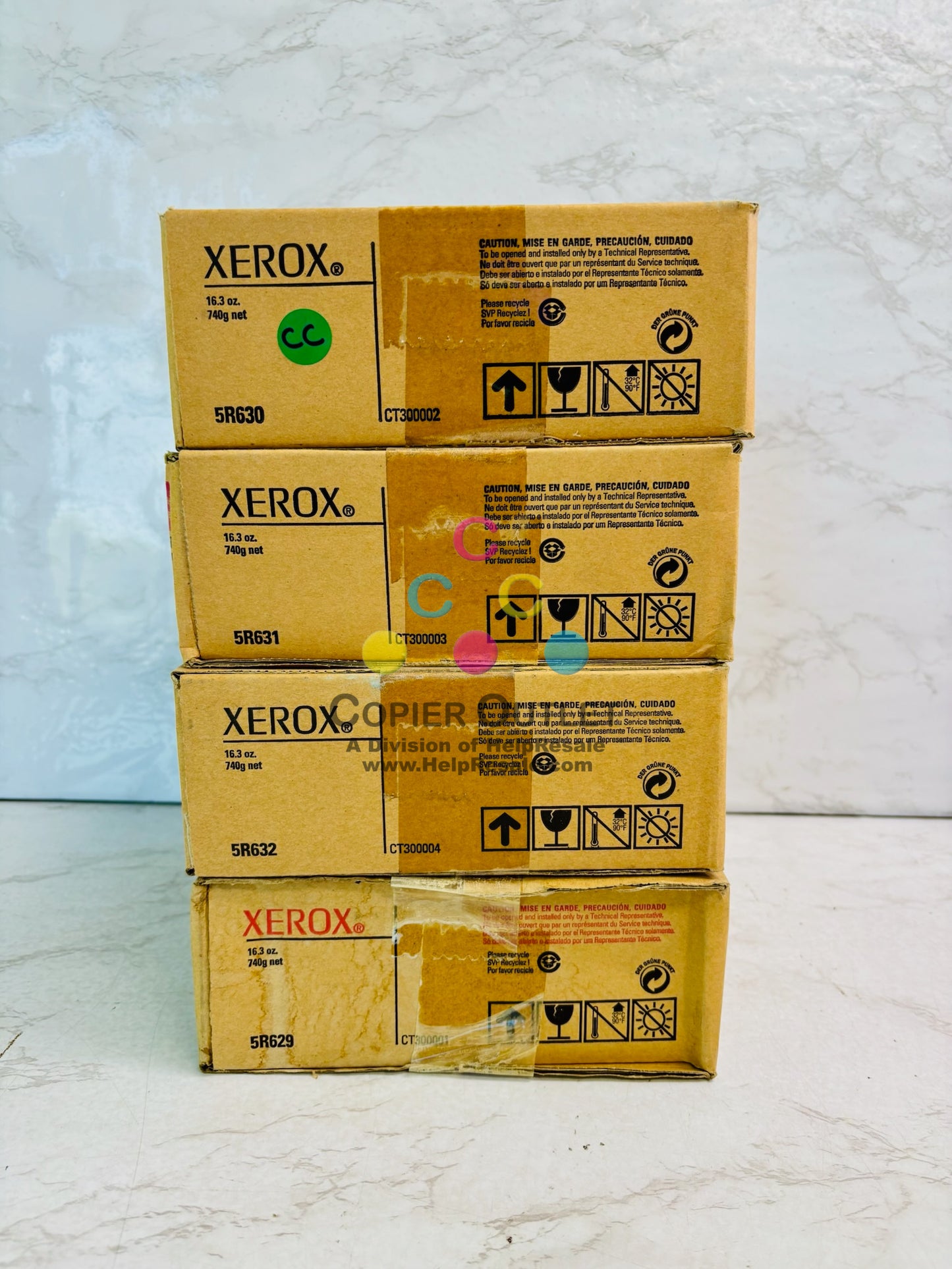 4 Genuine Xerox DocuColor 2045, 2060 CMYK Toner 5R629,5R630,5R631,5R632