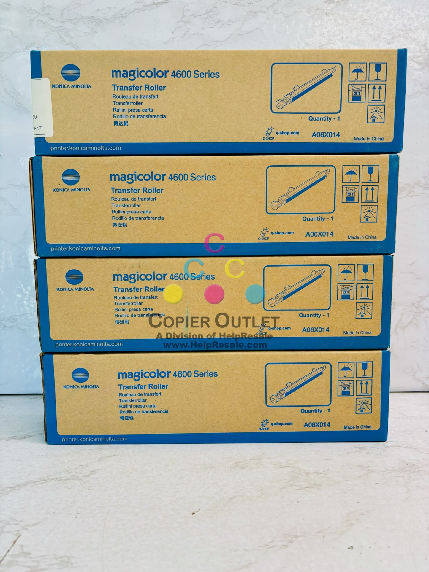 4 Genuine Konica Minolta Magicolor 4650, 4650DN Second Transfer Roller A06X014