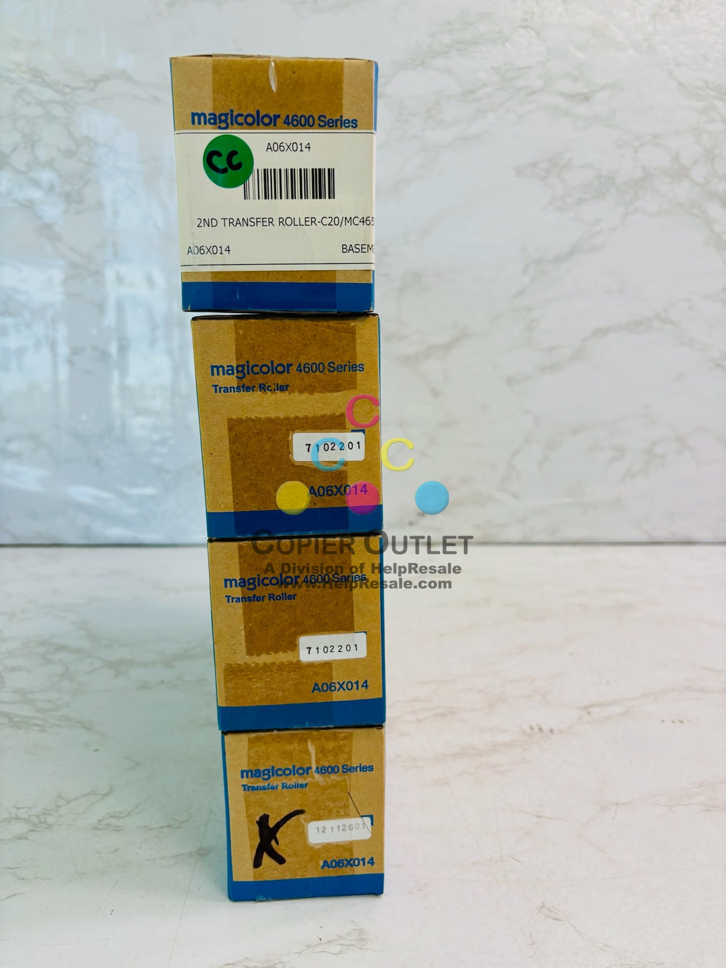 4 Genuine Konica Minolta Magicolor 4650, 4650DN Second Transfer Roller A06X014