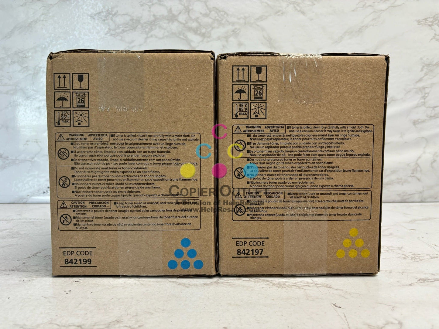 2 New OEM Ricoh IM C8003,C6500,C6503,C8000  Cyan & Yellow Toner 842197, 842199