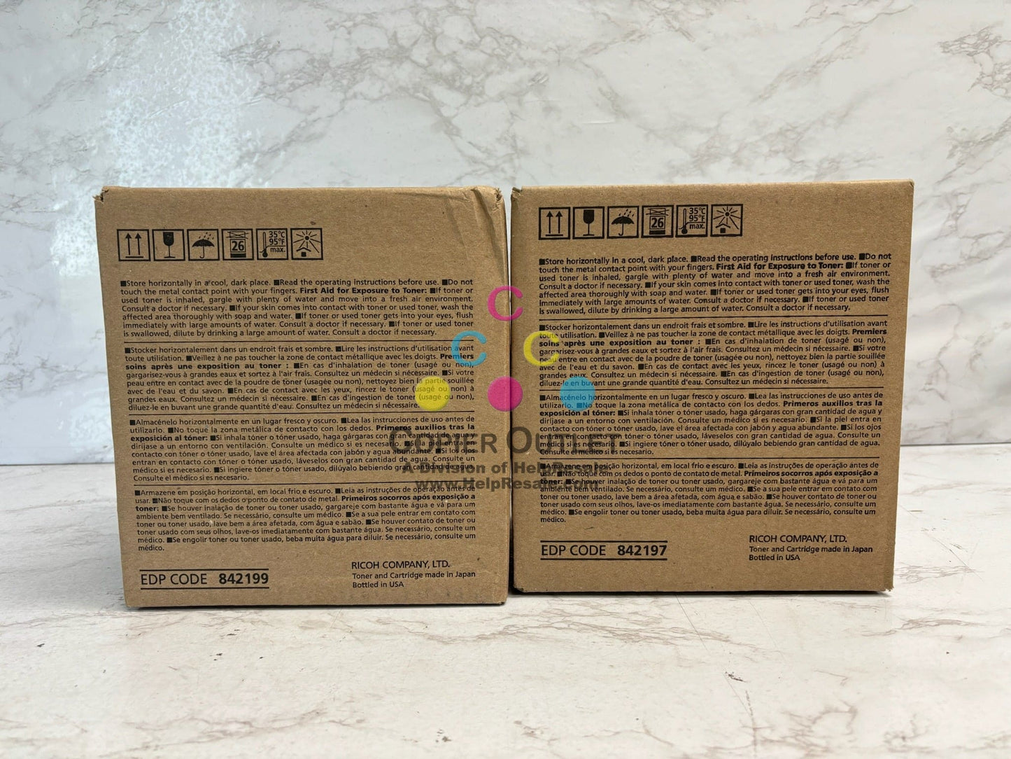 2 New OEM Ricoh IM C8003,C6500,C6503,C8000  Cyan & Yellow Toner 842197, 842199