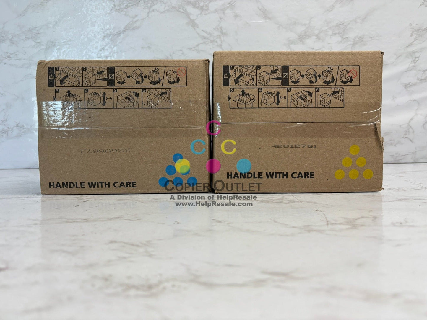 2 New OEM Ricoh IM C8003,C6500,C6503,C8000  Cyan & Yellow Toner 842197, 842199