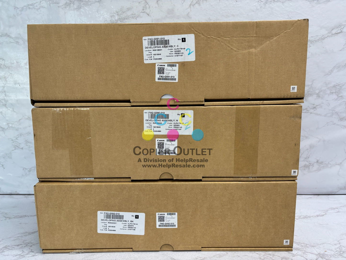 3 Genuine Canon C3926i,C3930i CMK Developing Assemblys FM2-G090-010 , G091, G092