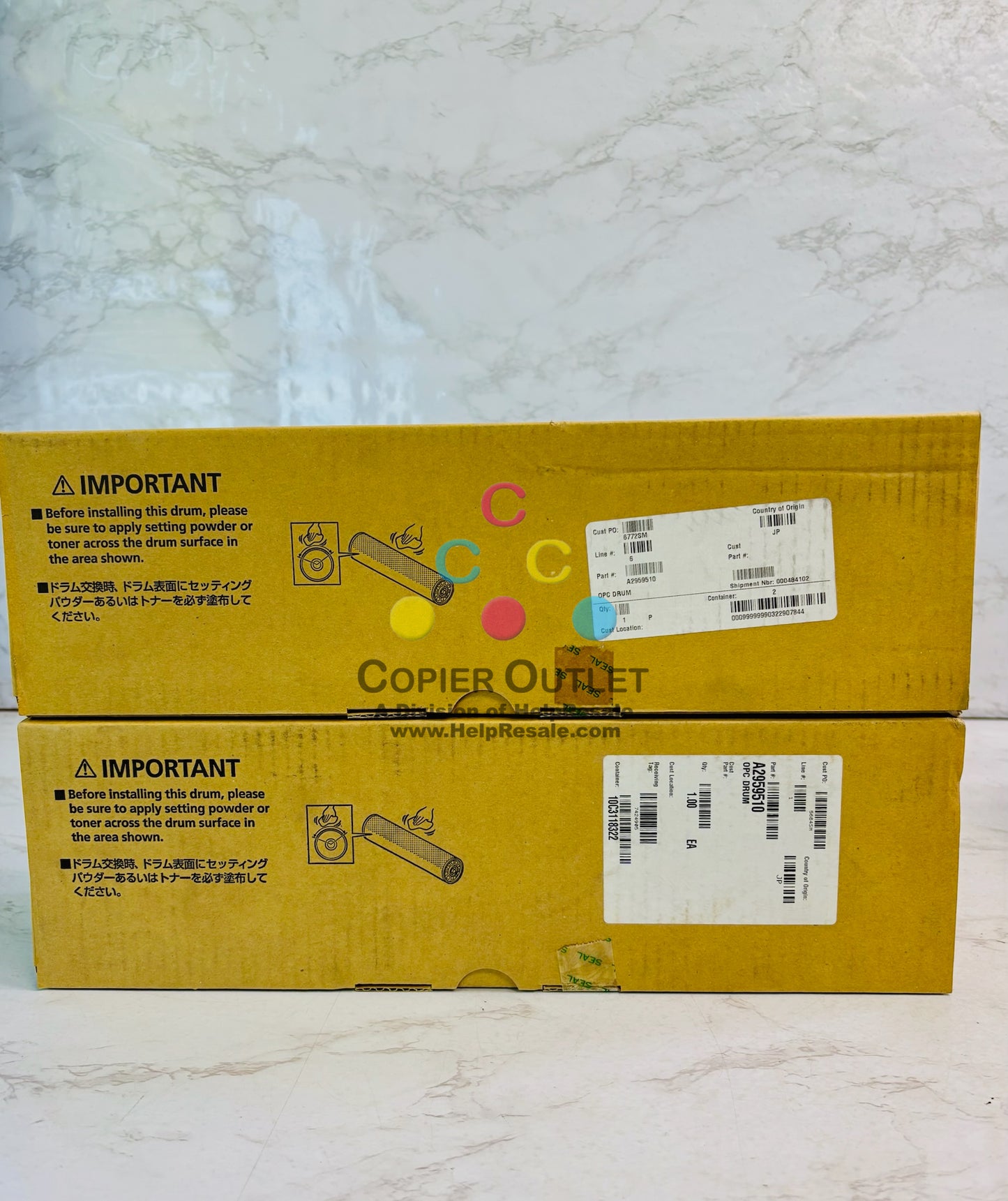 2 Genuine Ricoh AFICIO 1050, 1055 Drum Unit A295-9510, A2959510