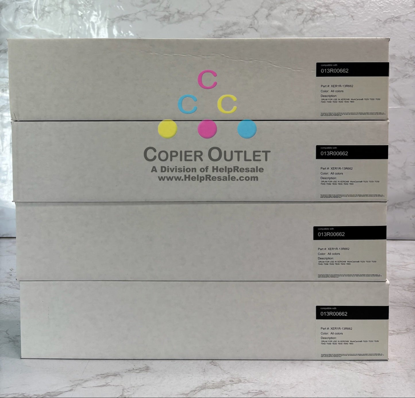 4 New Unbranded Xerox WC 7525, 7530, 7535, C8030 Drum Cartridges 013R00662