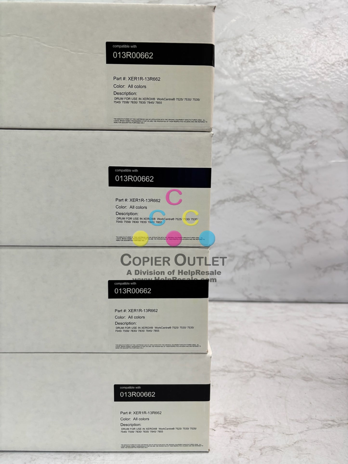 4 New Unbranded Xerox WC 7525, 7530, 7535, C8030 Drum Cartridges 013R00662