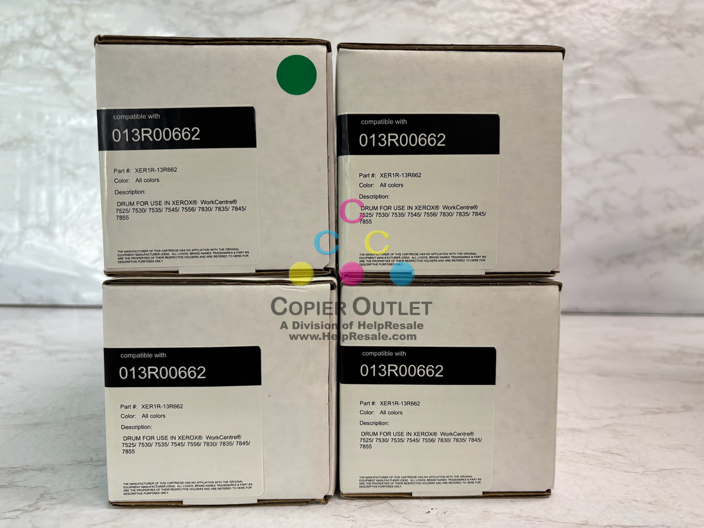 4 New Unbranded Xerox WC 7525, 7530, 7535, C8030 Drum Cartridges 013R00662