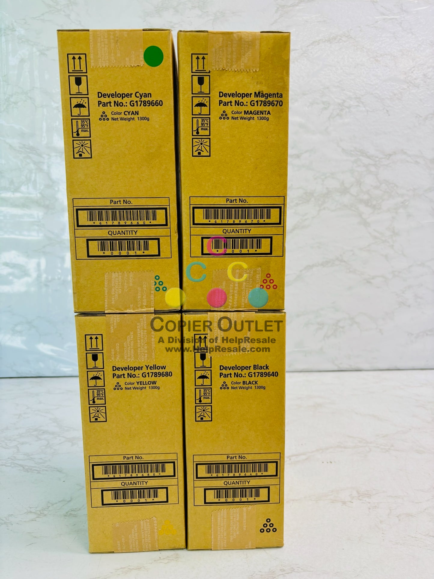 4 Genuine Ricoh Pro C720, C720S CMYK Toner G1789640, G1789660,G1789670,G1789680