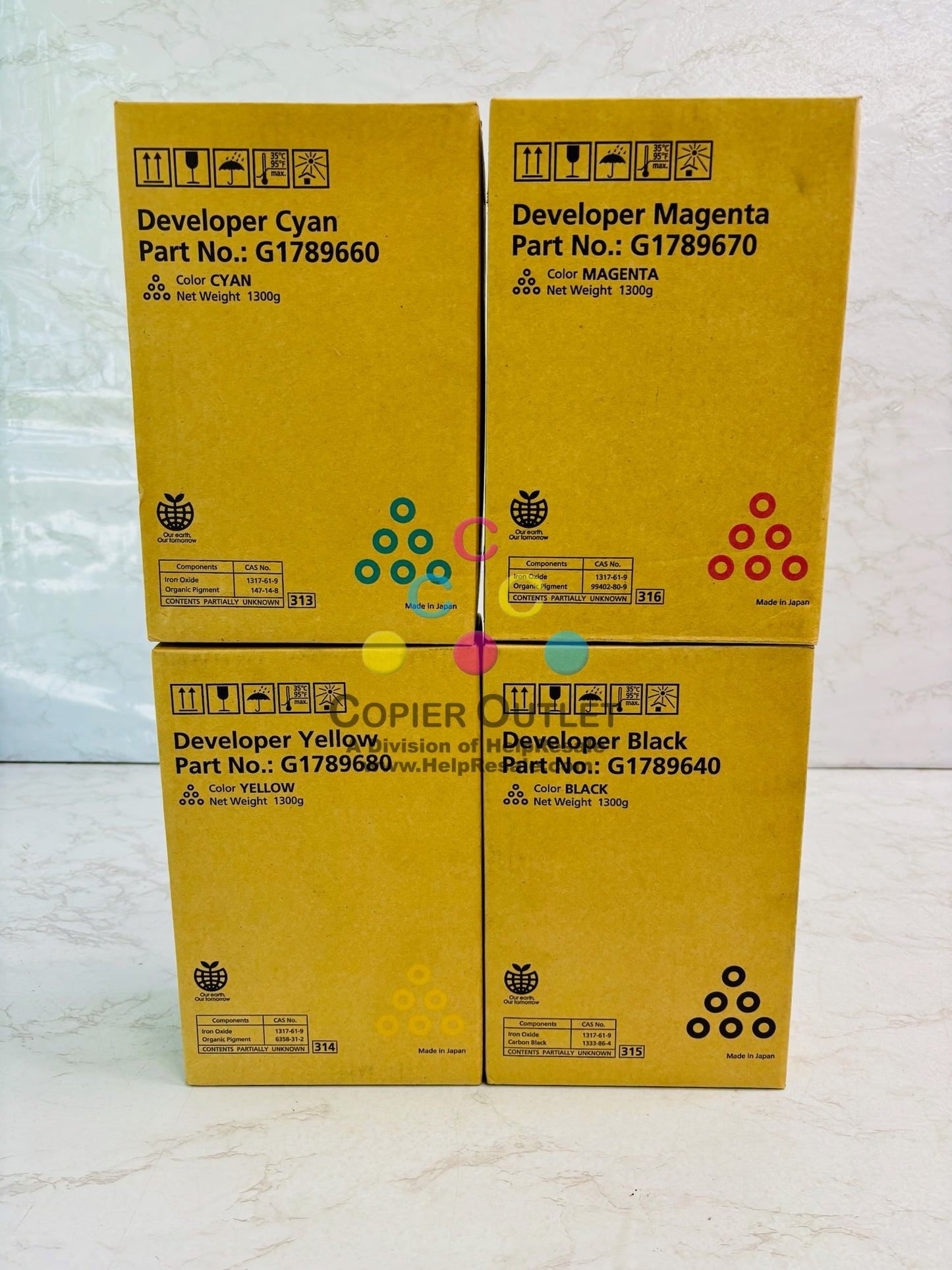 4 Genuine Ricoh Pro C720, C720S CMYK Toner G1789640, G1789660,G1789670,G1789680